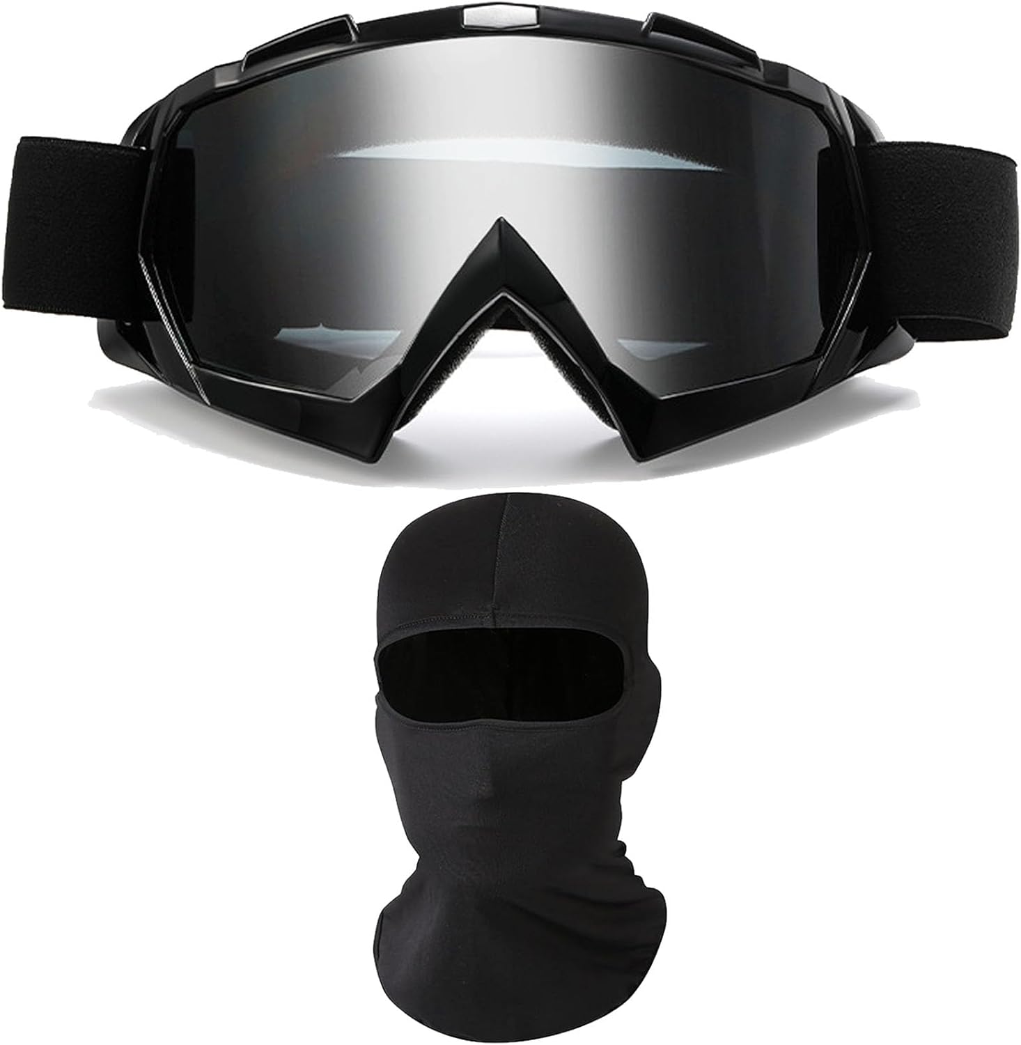 Motorcycle Goggles with Face Mask, Windproof Dirt Bike Racing Ski Goggles Protective Safety Glasses with Balaclava