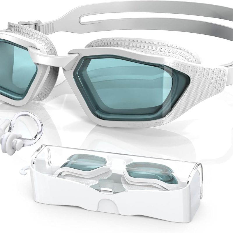 Sleek Swim Goggles Unisex-Adult, UV400 Protection Swimming Goggles, HD Wide View Goggles, Anti Fog No Leakage