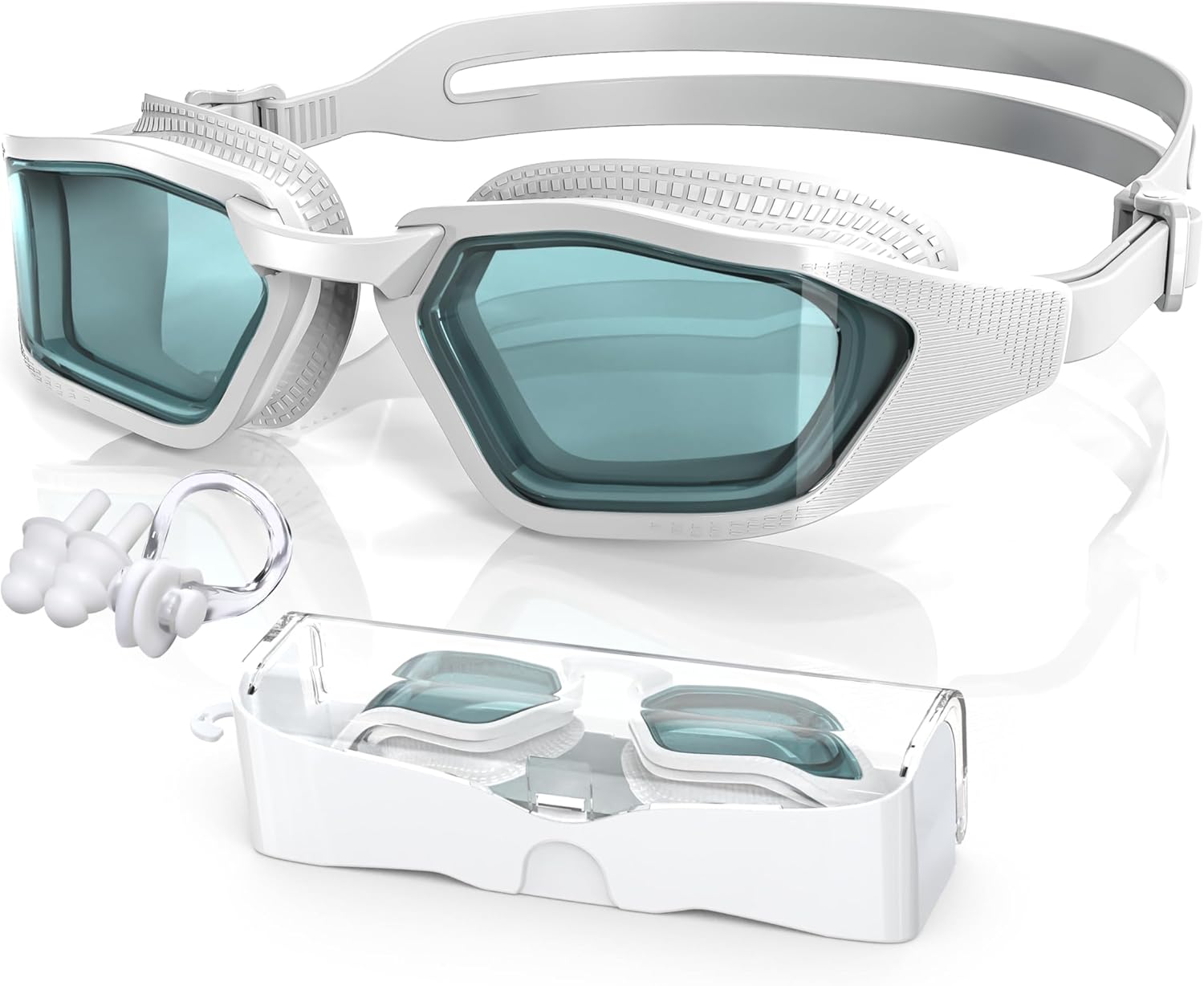 Sleek Swim Goggles Unisex-Adult, UV400 Protection Swimming Goggles, HD Wide View Goggles, Anti Fog No Leakage