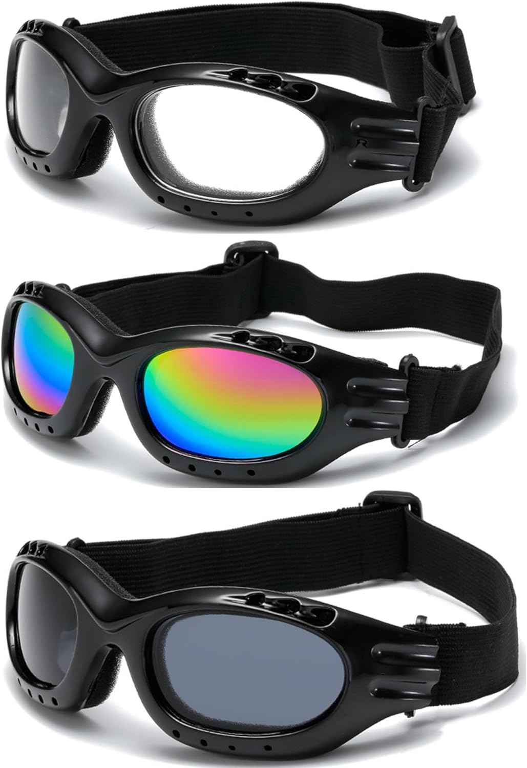 3 Pieces Motorcycle Goggles Riding Glasses Dirt Bike Ski Goggles Anti-UV Dustproof Windproof Goggles For Motorcycle Riding, Skiing, Outdoor Men Women Youth
