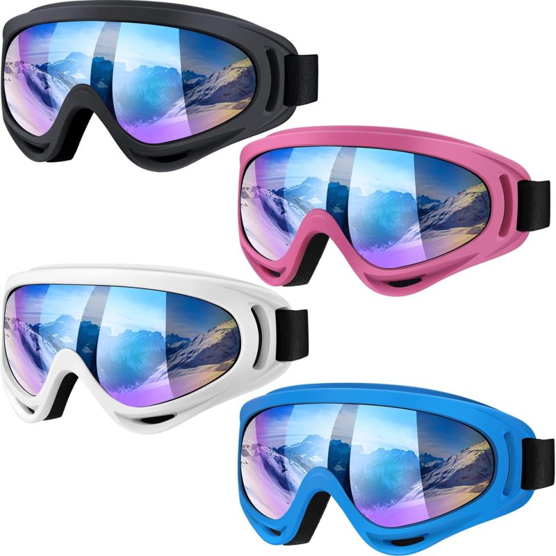 4-Pack Ski Goggles Snow Goggles for Men Women Kids Youth Adults Boys Girls,Snowboard Motorcycle goggles  Glasses
